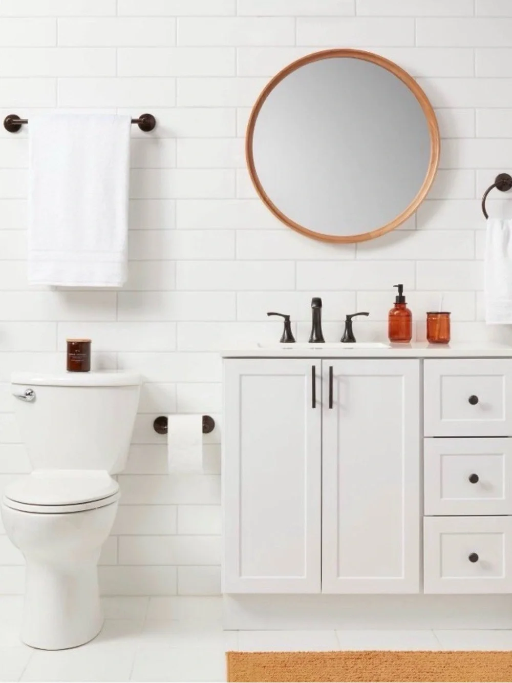 3pc Bath Hardware Set Oil Rubbed Bronze - Threshold™: Includes Towel Ring, Tissu